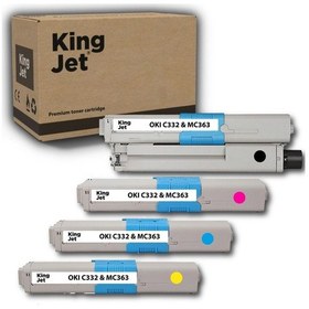 Resim Kingjet Okı Uyumlu Mc363 Standart Kapasiteli 4 Renk Takım Uyumlu Toner 46508736 Uyumlu 