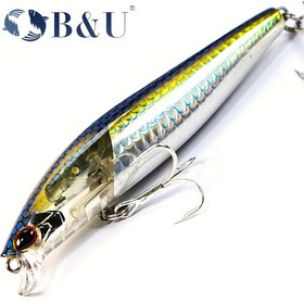 Resim B&U 1pc 9.5cm/12.7g Yüzen Wobbler, Minnow Balıkçılık Yemi, Tuzlu Su Balıkçılığı Aksesuarları 