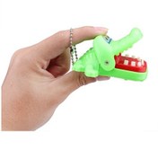 Resim Yeşil Timsah Ağzı Açılır Kapanır Maskot Anahtarlık 