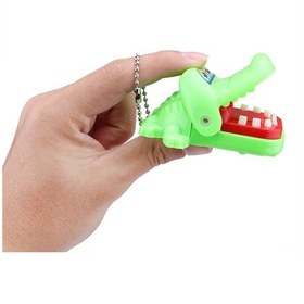 Resim Yeşil Timsah Ağzı Açılır Kapanır Maskot Anahtarlık 