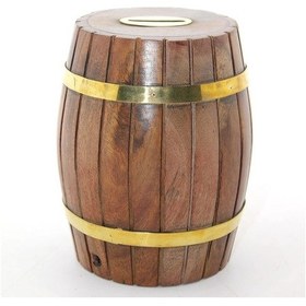 Resim Pirinç Ahşap Fıçı Kumbara 12.5 Cm Wb535 - 9029560048087ynt 