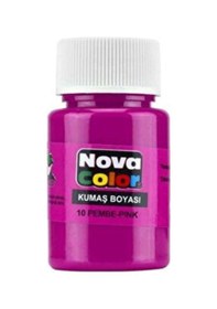 Resim Nova Color Kumaş Boyası 35 Cc Pembe - 4 Adet Ve 1 Adet Sabitleyici Pembe 