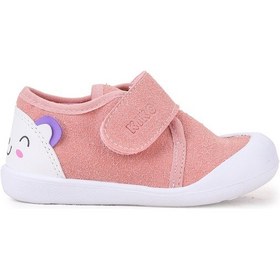 Resim Kiko Kids Catly Cırtlı Kız Bebek İlk Adım Panduf Ayakkabı Pudra 