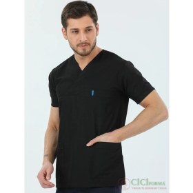 Resim Cici Forma Zarf Yaka Siyah Erkek Üst 