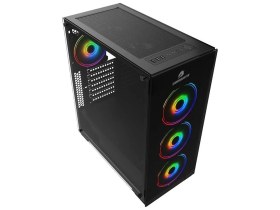 Resim Zemira GAMEBOOSTERGB-PE05B 600W 80+ Usb3.0 Full Siyah Tempered Glass Rgb Fanlı Kasa 