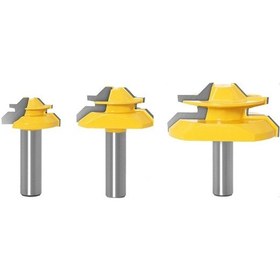 Resim Sones Ahşap İşleme Gravür Makinesi Freze Kesici 45 Derece Derz Bıçağı, Model: 1/2mm Sap 3 Adet/takım 