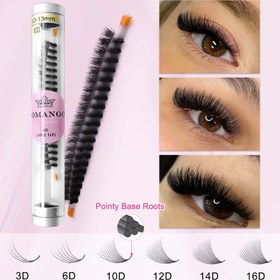 Resim CoMango 600/1200Fanlar Önceden Hazır Hacim Fanı C/D Kıvır 8-15mm 3D-16D Gevşek Fan Göz Farı Uzatma Kedi Gözü Mega Hacim Wispy Rıhtı Manzaralı 