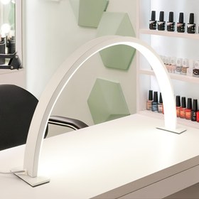 Resim Yarım Ay U Şeklinde Tırnak Lambası - USB ile Çalışan Ayarlanabilir LED Masa Işığı, Göz Koruma Özellikli Modern Metal Kemer Tasarımı & Düğme Kontrollü Ev Salonu ve Profesyonel Tırnak Sanatı için, Dayanıklı Yapı 