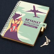 Resim Arkadaşa Hediye Seyahat Günlüğüm Kilitli Defter 