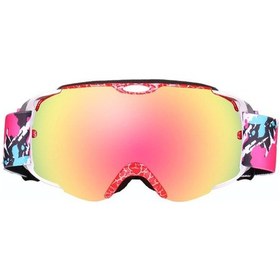 Resim 201 Çift Katmanlı Buğu Önleyici Uv Önleyici Kayak Gözlüğü Kış Rüzgar Geçirmez Kayak Gözlüğü - Kırmızı 