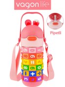 Resim Vagonlife 430 ML Pipetli Çelik Termos Askılı Matematiği Sevdiren Su Matarası FFVGN-430ML30031 