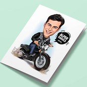 Resim Hız Meraklısı Erkek Karikatürlü Tebrik Kartı 