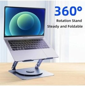 Resim Alüminyum 360 Derece Ayarlanabilir Metal Laptop Standı Rgb Çift Fanlı Sogutucu Premium Serisi Notebook Tutucu 