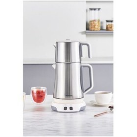 Resim teknotrust Royaltea Elegant 1775H Konuşan Çay Makinesi Inox Beyaz 