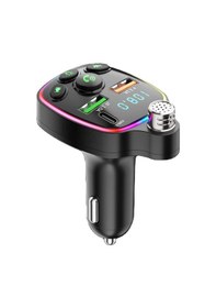 Resim Bluetooth Araç Kiti Araç Fm Transmitter Usb Type-c Mp3 Sd Kart Flash Için Uygun Pd Çakmaklık Girişli 