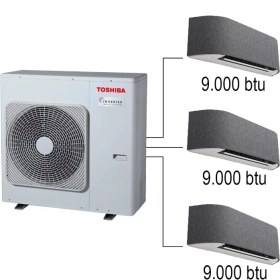 Resim Toshiba 3m Haori Multi Klima 9.000+9.000+9.000 Btu/h(GRİ) 