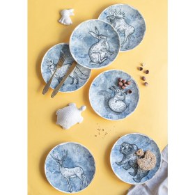 Resim North Pino 6 Parça 19 cm Porselen Pasta Seti 