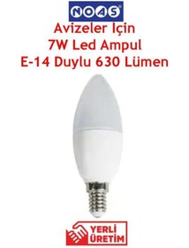 Resim Noas Avizeler Için E-14 Duylu 7w Led Ampul Beyaz Işık 10 Adet 