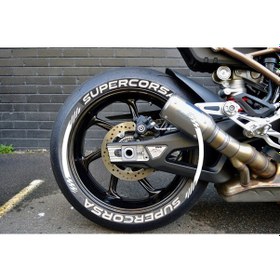 Resim Supercorsa Motosiklet Lastik Yazısı 2.5 Cm Yeni Model Şeritli Ürün 16 Adet Tutkal Dahil 