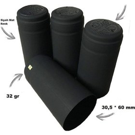 Resim 200 Adet Kapşon Siyah 30.5-60 Mm Şarap Şişesi Kapatma 