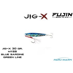 Resim Fujin Jig-x 30gr. Shore Jigging - Jig Yem Blue Sardıne Green Lıne 