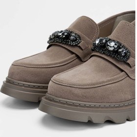 Resim Tamer Tanca Kadın Vegan Vizon Loafer Ayakkabı 817 2399 Bn Ayk Sk23/24 Vızon Suet Vizon 