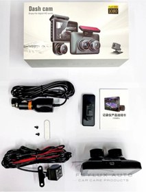 Resim Dash 3 Lensli Araç İçi Kamera DVR FHD 1080p 