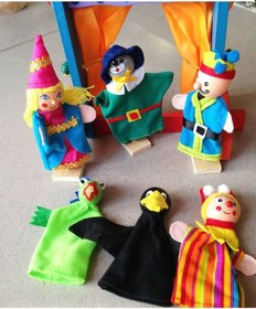 Resim Ahşap Parmak Kuklası Sahneli 