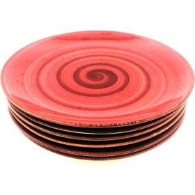 Resim Tulu Reactive Pembe 25 Cm Servis Tabağı 6 Parça 