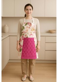 Resim Havlulu Mutfak Önlüğü Pratik Kullanım Önlük Fuşya 