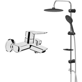 Resim Artema Solid S Banyo Batarya,Monavit Siyah Tepe Duş Seti Mvt3010 