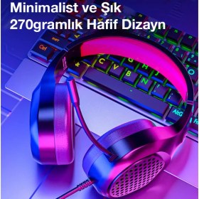Resim Xmowi R1 Mikrofonlu RGB Oyuncu Kulaklığı 