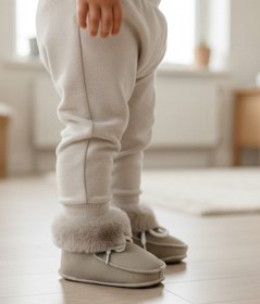 Resim CEYDA SHOES BEBEK,ÇOCUK, HAKİKİ DERİ, YUMUŞAK, KAYMAZ TABAN, KÜRKLÜ EV BOTU,PANDUF,PATİK 