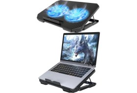 Resim TechnoStation 2 Gözlü Büyük Fanlı Laptop Soğutucu Stand Yükseklik Ayarlı Geniş Laptop Fanı 