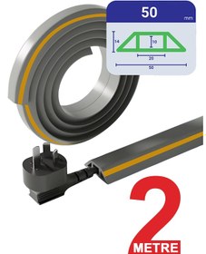 Resim Greentech Esnek Kablo Kanalı Şeritli Gri / Gt-kk09 