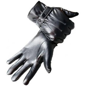 Resim Erkek Standart Beden Suni Deri Eldiven St Siyah 