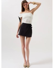 Resim Defymoda Fiyonk Detay Mini Etek Siyah 