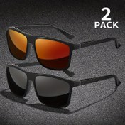 Resim 2'li Paket Vintage Kare Unisex Tam Çerçeve Günlük Gözlükler 