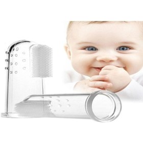 Resim Milena Life Mavi Ve Şeffaf 2'li Mini Bebek Çocuk Parmak Diş Fırçası Ve Saklama Kabı Seti (0-3 YAŞ) 