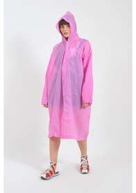 Resim Unisex Pembe Eva Kumaş Su Rüzgar Geçirmez Yağmurluk Pembe 