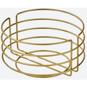 Resim Edora Home Gold Paslanmaz Yuvarlak Ekmek Sepeti Makrome - Çok Amaçlı Metal Gold 