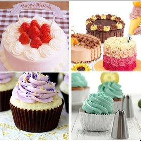 Resim 10 Parça Krema Torbalı Pasta Malzeme Seti Çiçek Modelleme Duy Mak 