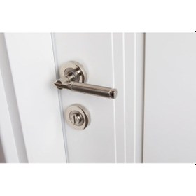 Resim Nikel Rozetli Parçalı Wc Kapı Kolu (İç- Dış Takım) 