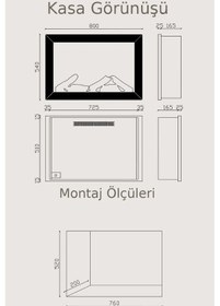 Resim Alaf 80 Elektrikli Şömine - Isıtıcılı, Metal Çerçeveli, Sınırsız 