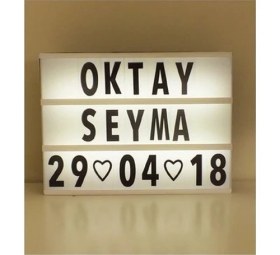 Resim LED Message Light Box 96 Harfli Dekoratif LED Işıklı Mesaj Panosu 