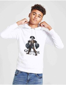 Resim Tshirthane God Of War Baskılı Unisex Çocuk Kapüşonlu Beyaz Sweatshirt (528883081) 
