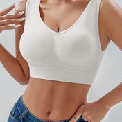 Resim 1 Adet EssElegance Plus-Size Push-Up Yüksek Etkili Kablosuz Spor Sütyeni - Çıkarılabilir Pedli, Nefes Alabilen Kompresyonlu, Yoga, Koşu ve Antrenman için Dikişsiz Çapraz Sırt Tasarımı 