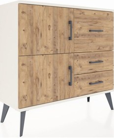 Resim Arges Şifonyer Tek Raflı 3 Çekmeceli 2 Kapaklı 88x30x80 Aytaşı-çam Çam 