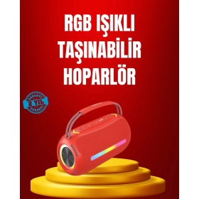 Resim Suya Dayanıklı 20W Rgb Hoparlör Bluetooth, Usb, Sd Kart ve Aux Girişli 