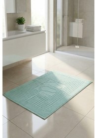 Resim Mint Yeşili Zivra Ayak Havlusu - 50x70 Cm, 245 Gr, %100 Pamuk, Spa Ve Otel Banyo Paspası, Günlük Kullanıma Mint Yeşili 